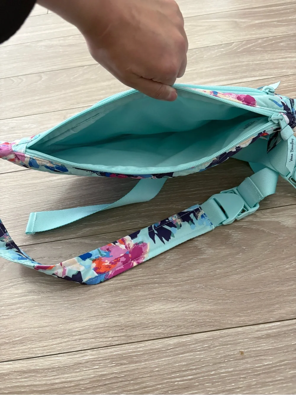 Vera Bradley Mint Floral Sling Bag for Kids